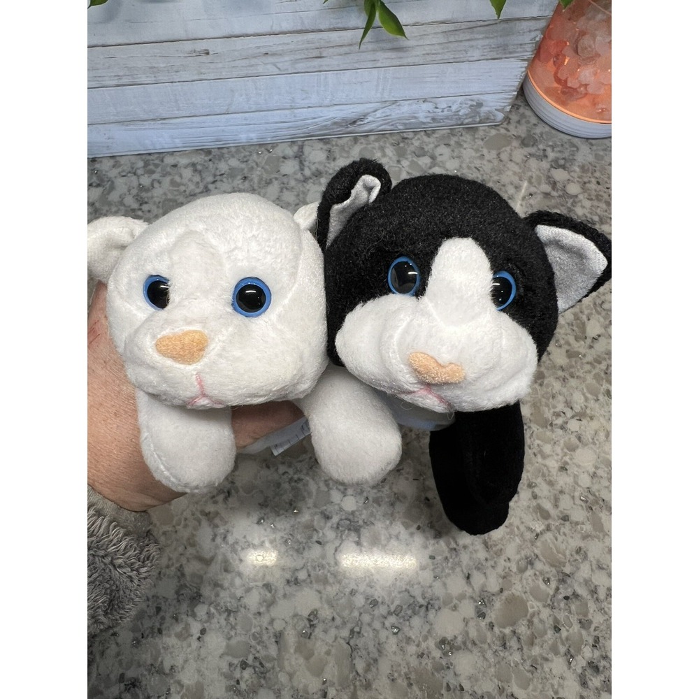 Cat GANZ 7" Holly & Milly 2 Black White Bean Bag 1996 VTG Floppy Plush Toss'ems - Picture 4 of 7